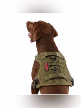 Kong Olive Tactical Dog Harness with MOLLE Straps